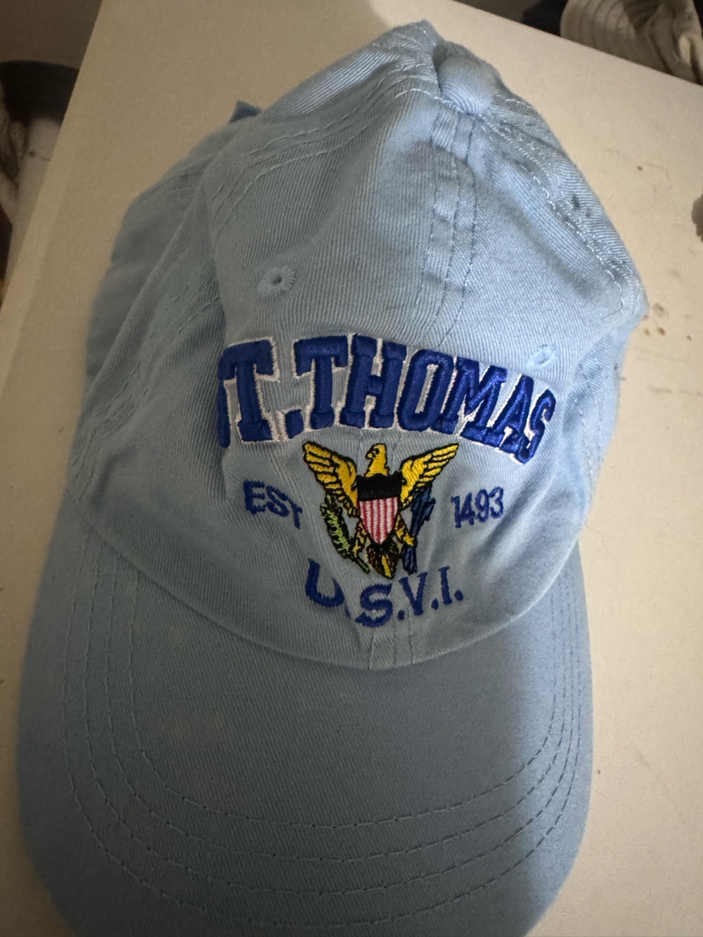 Cotton Light Blue St. Thomas Embroidered Baseball Cap